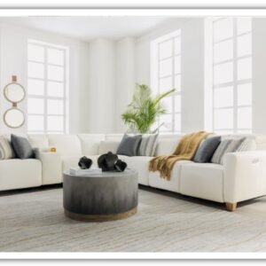 Flexsteel Latitudes Astra 5-Piece Leather Sectional with Speaker and USB Port