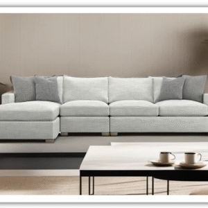 Bernhardt Kelsey Sectional L Shaped 3-Piece Sofa In Gray