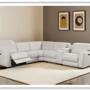 Skyway 6-Piece Power Recliner Sectional with USB Port in Light Gray